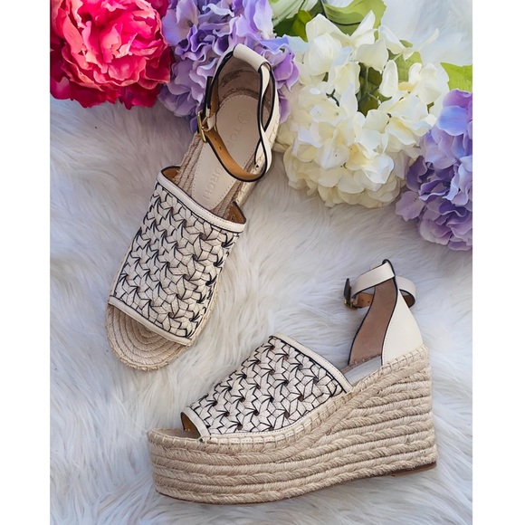 Tory Burch Shoes New Tory Burch Basketweave Calfskin Wedge